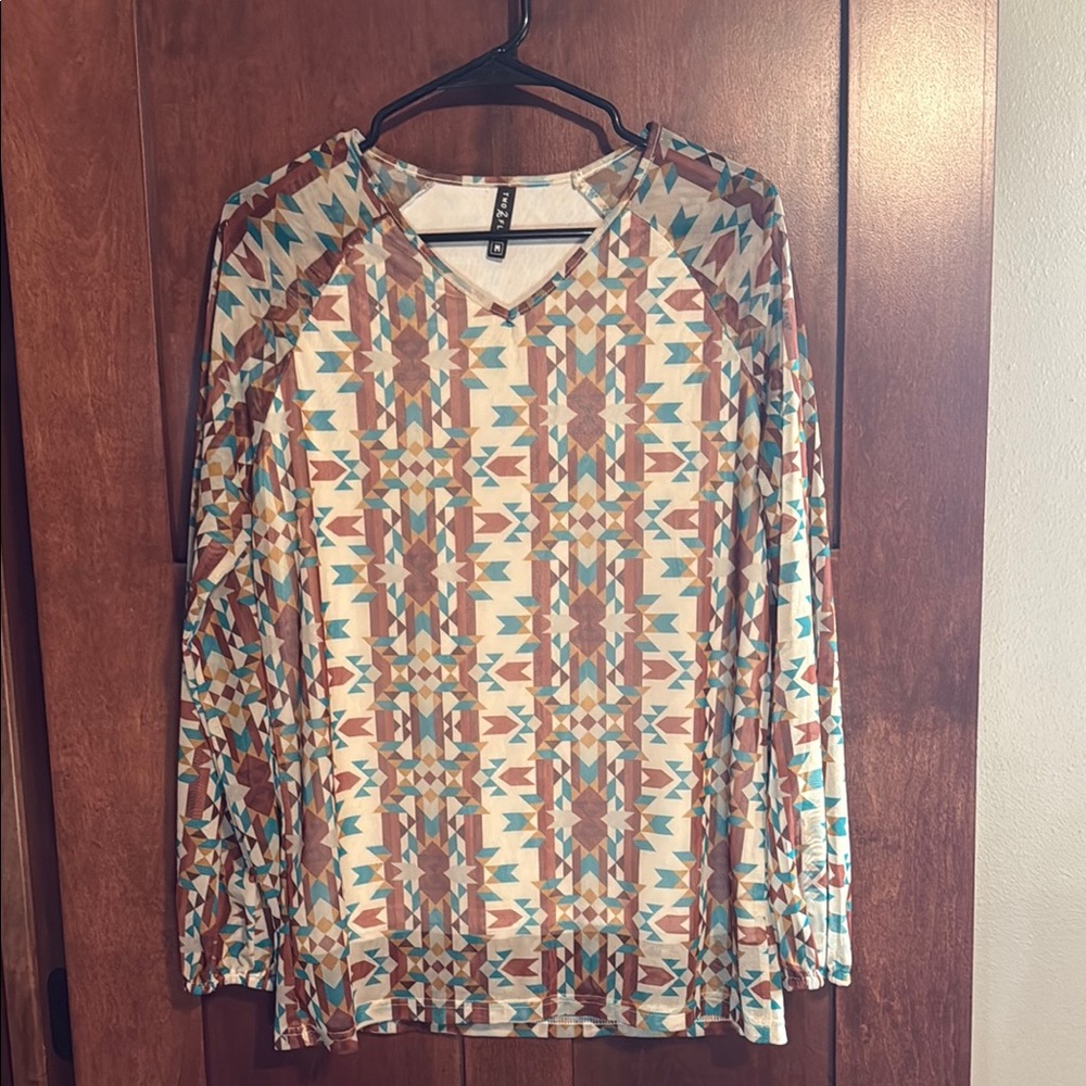 Geometric Patterned Women's Top